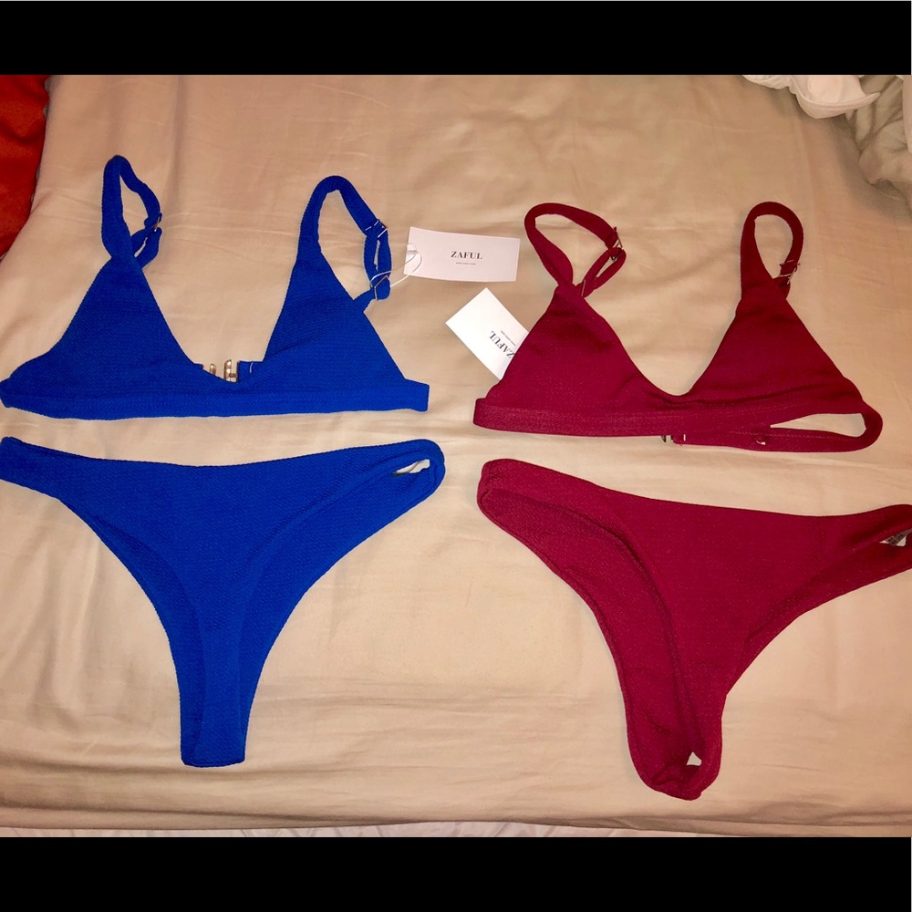 Zaful low waisted padded scoop bikini set size M